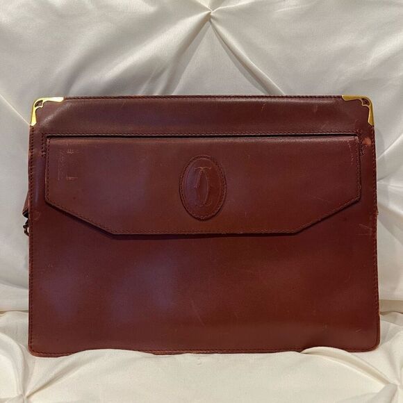 Cartier Unisex Vintage Leather Envelope Clutch Bag and Cigarette Case Luxury - Picture 6 of 15